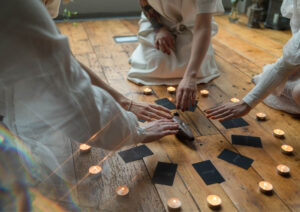 Photo of hands of a circle of friends